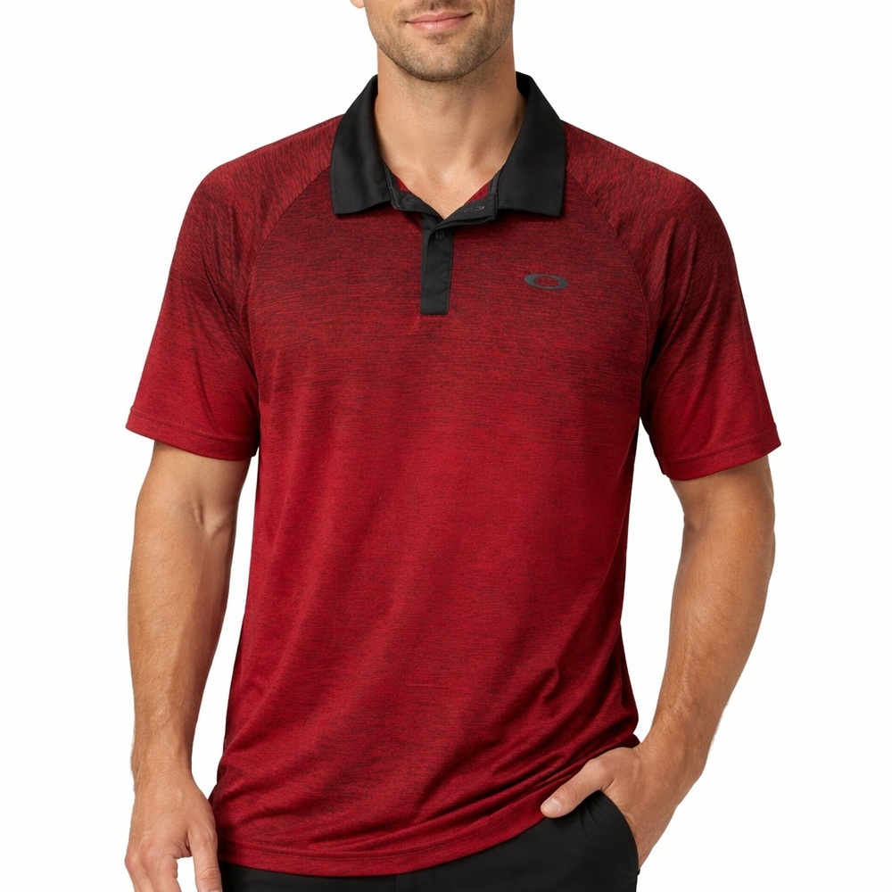 Oakley Red and Black Polo Shirt Athletic Style